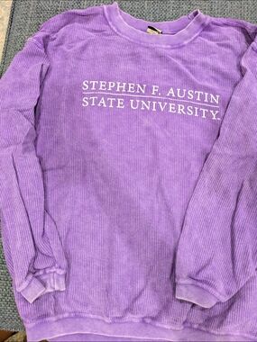 Stephen F. Austin State University Lavender Corded Crewneck